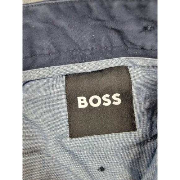 Hugo Boss BOSS Pants Mens 34R Navy Stretch Cotton Chino Flat Front Dress Casual - Picture 9 of 16